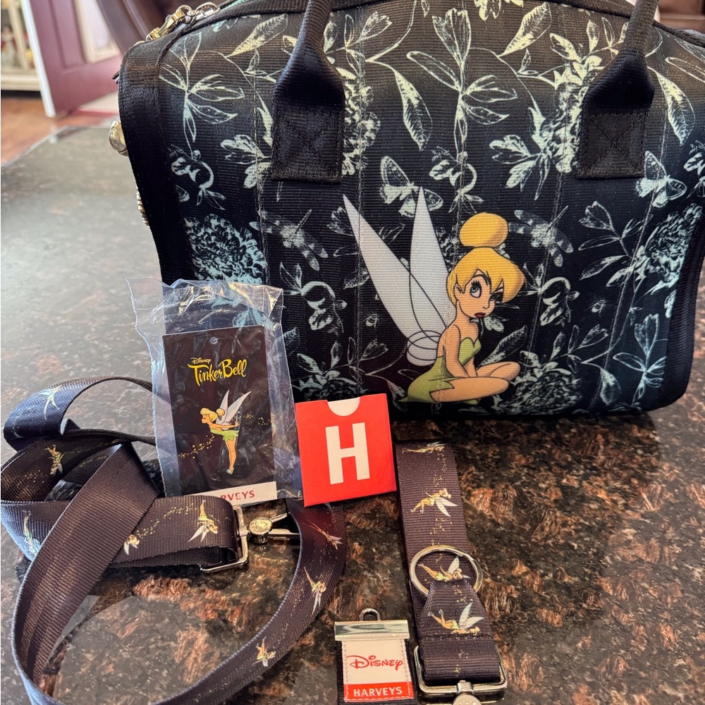 Harveys Tinker Bell Black Handbag Set